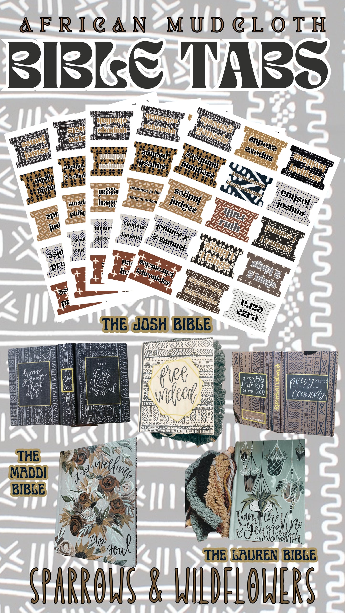 Bible Tabs - African Mudcloth