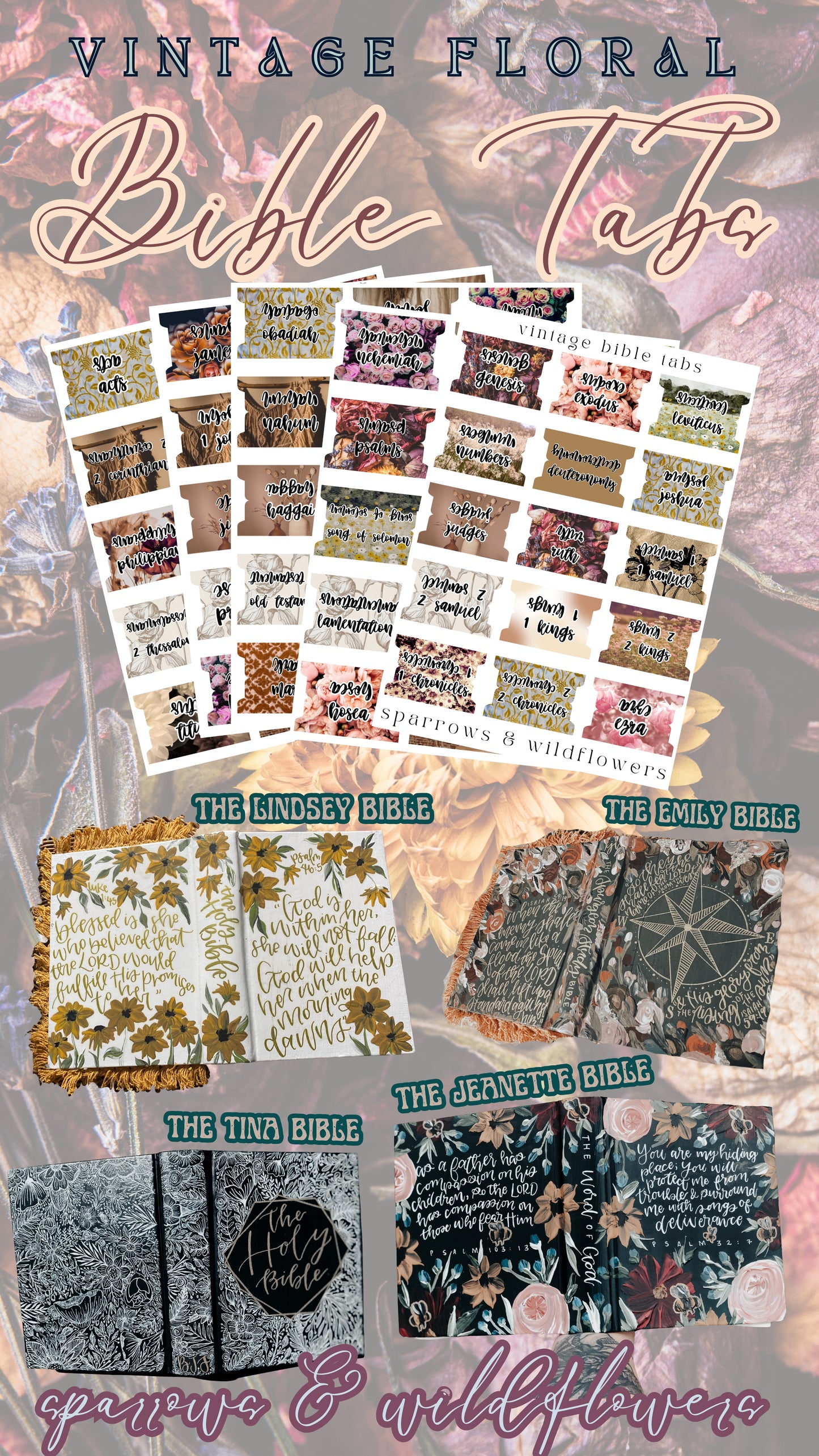 Bible Tabs - Vintage Floral