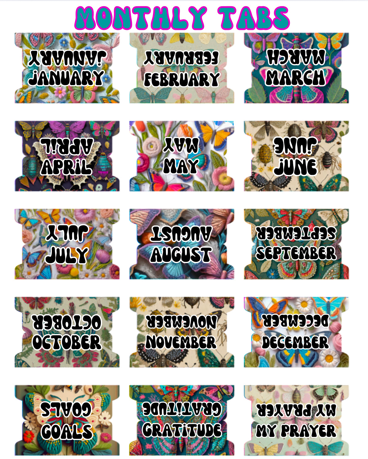 Monthly Tabs (for the One Year Bible)