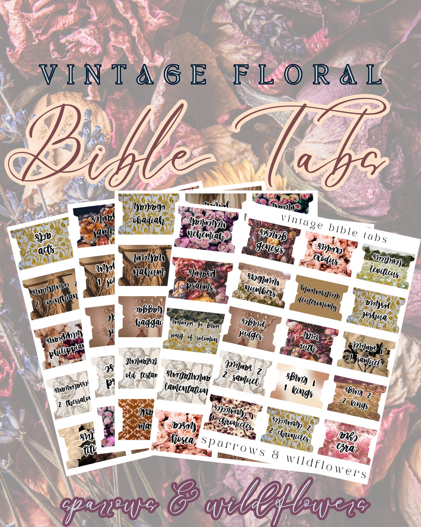 Bible Tabs - Vintage Floral