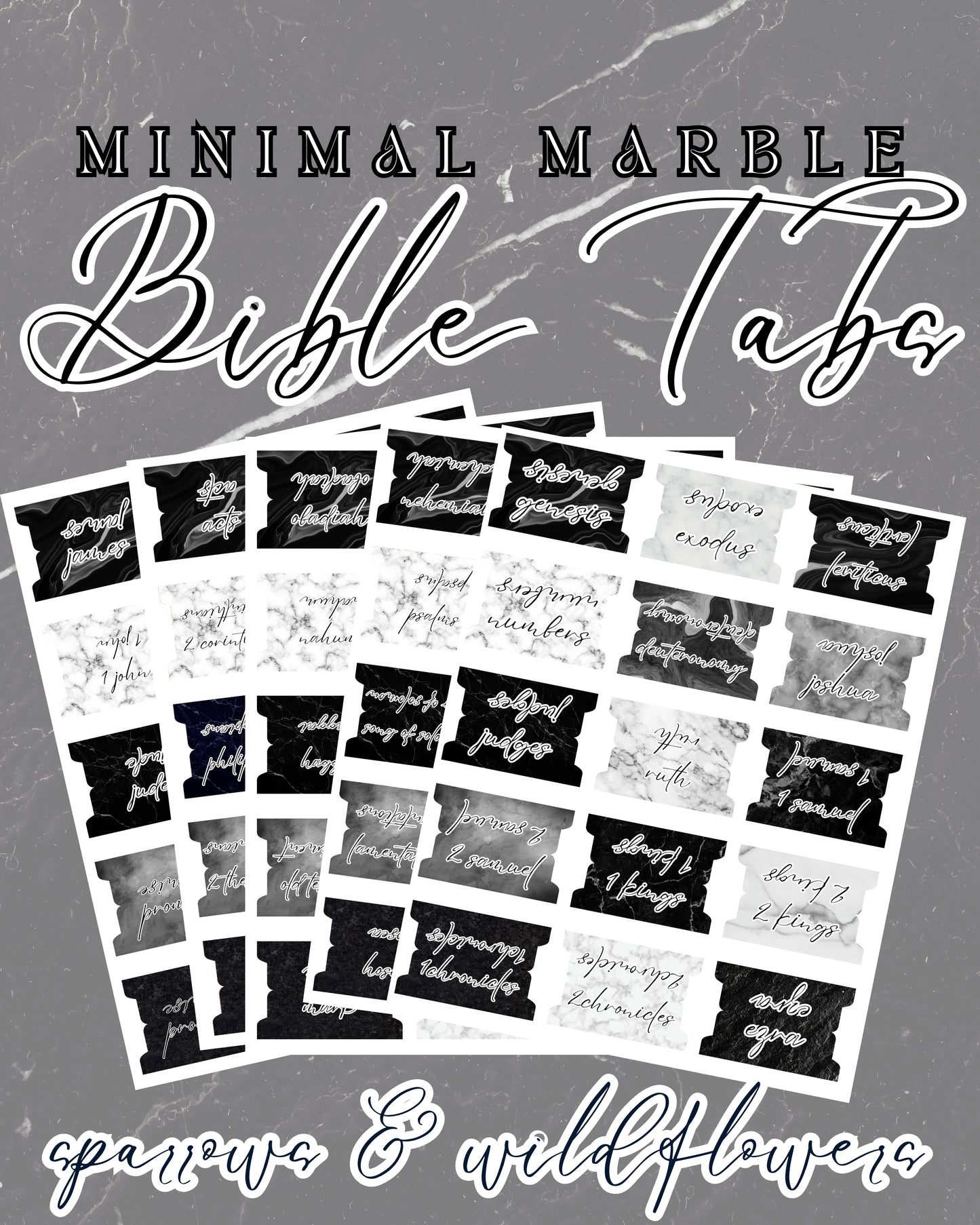 Bible Tabs - Minimal Marble