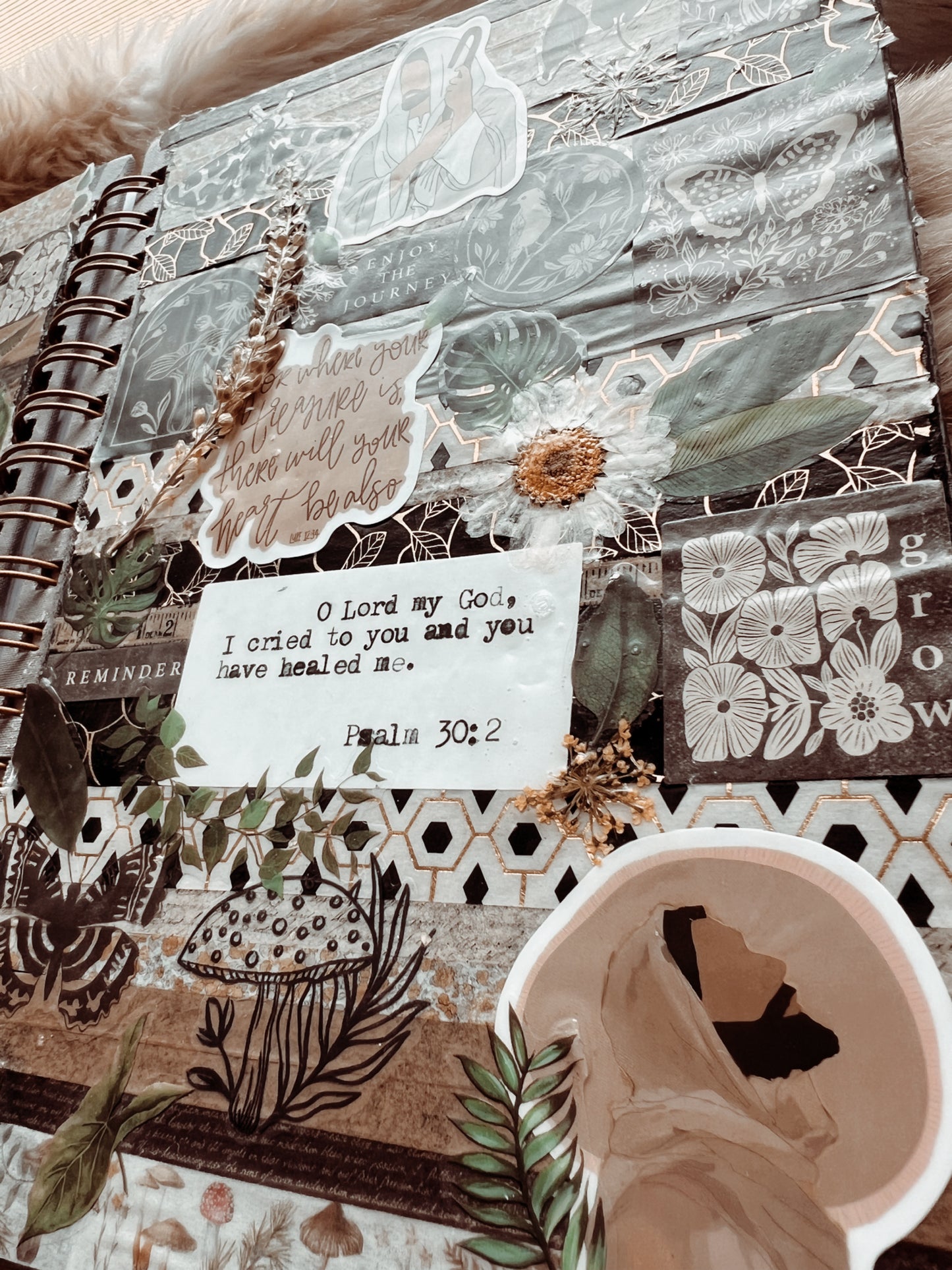 Hand Painted Bibles in Maine | Custom Creative Collage | Sparrows & Wildflowers