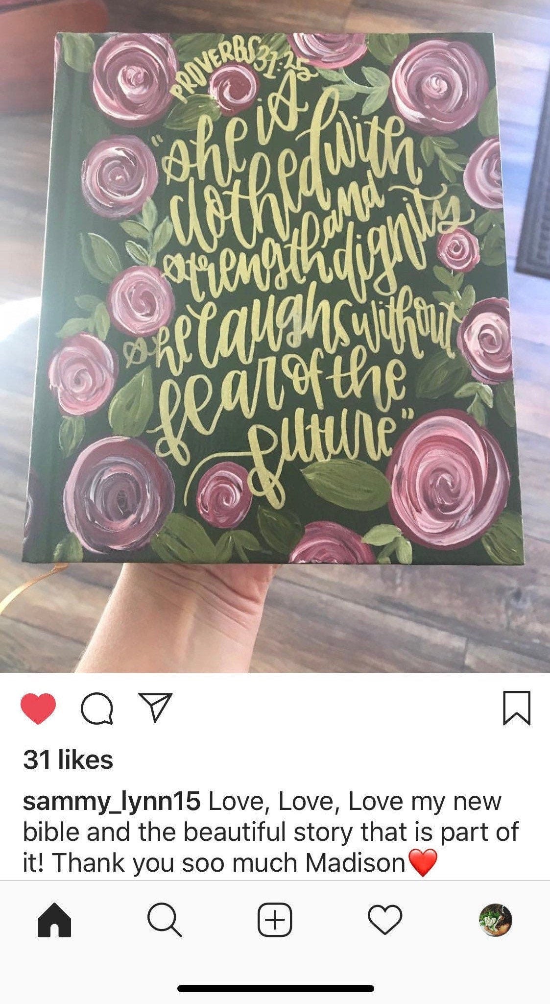 The Marissa Bible | Hand Painted Journaling Bible