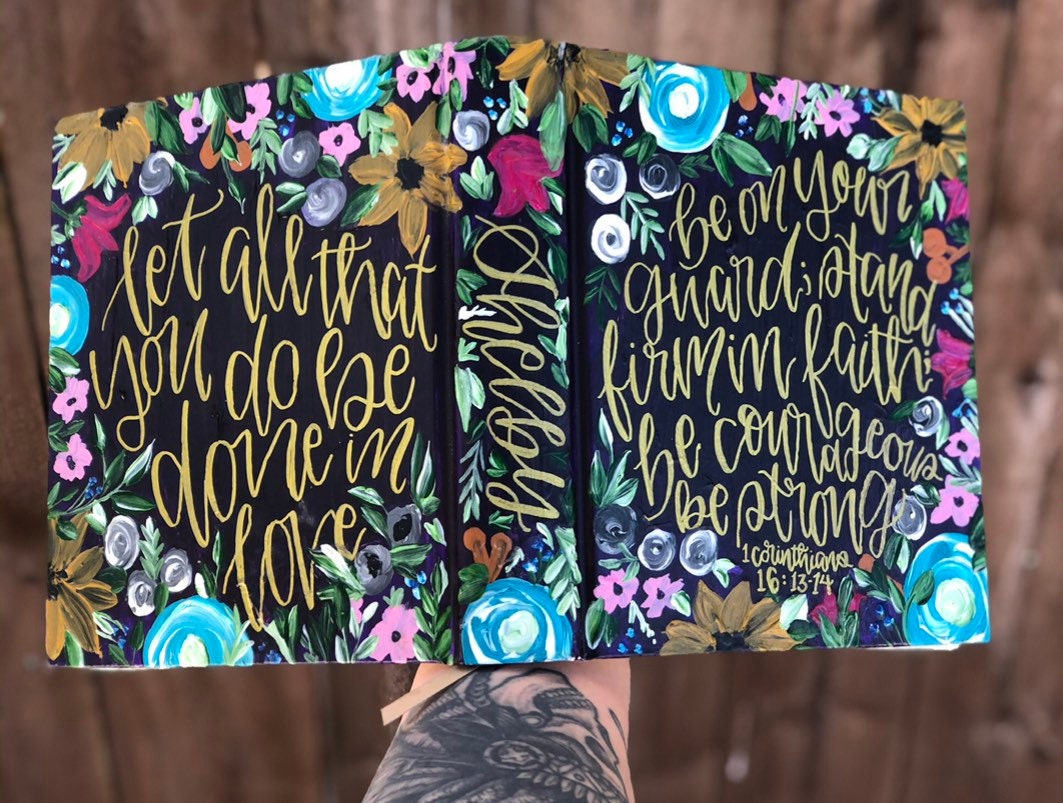 The Caitlin Bible | Hand Painted Journaling Bible