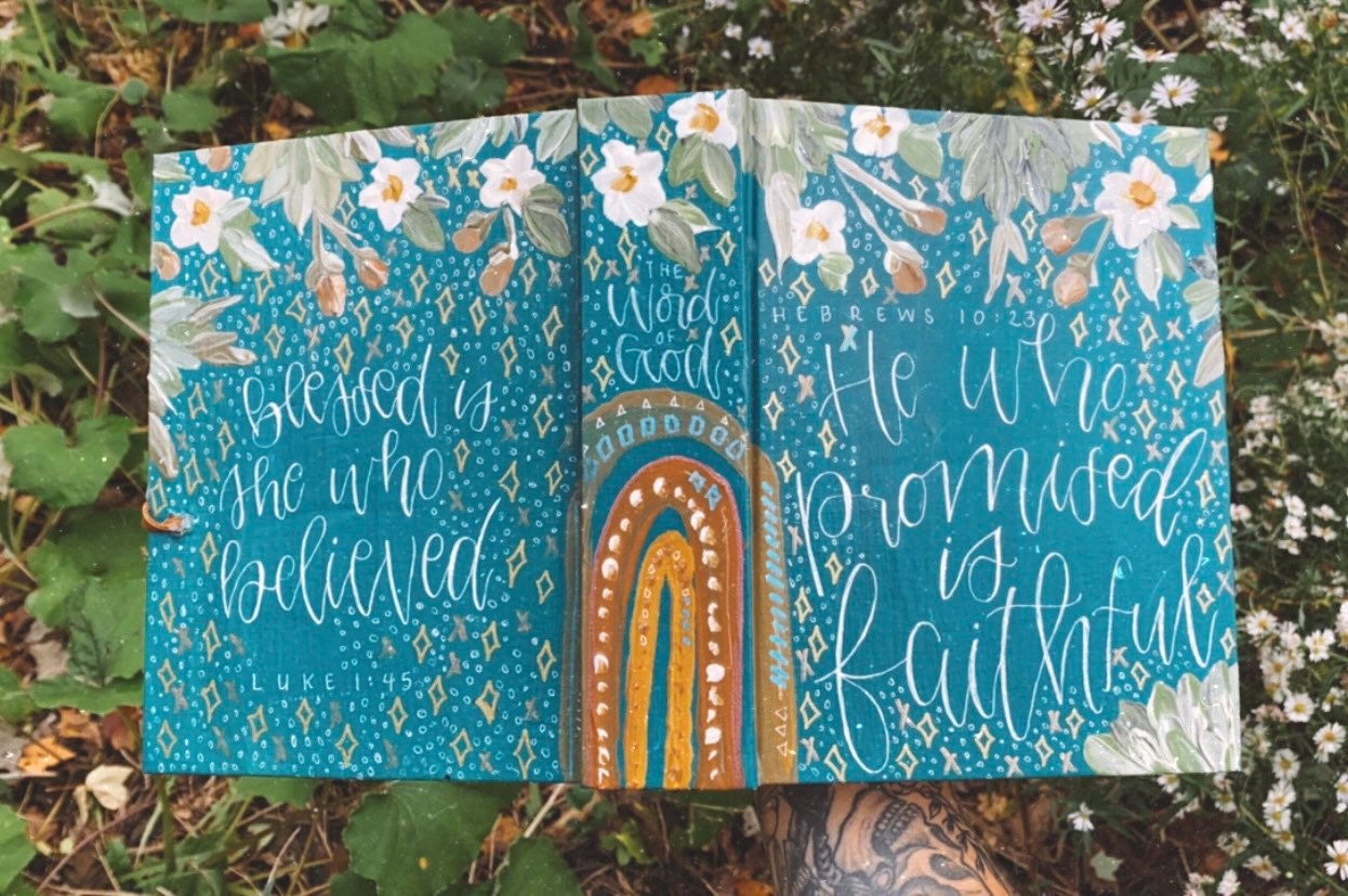 Hand-painted Journaling outlets Bible