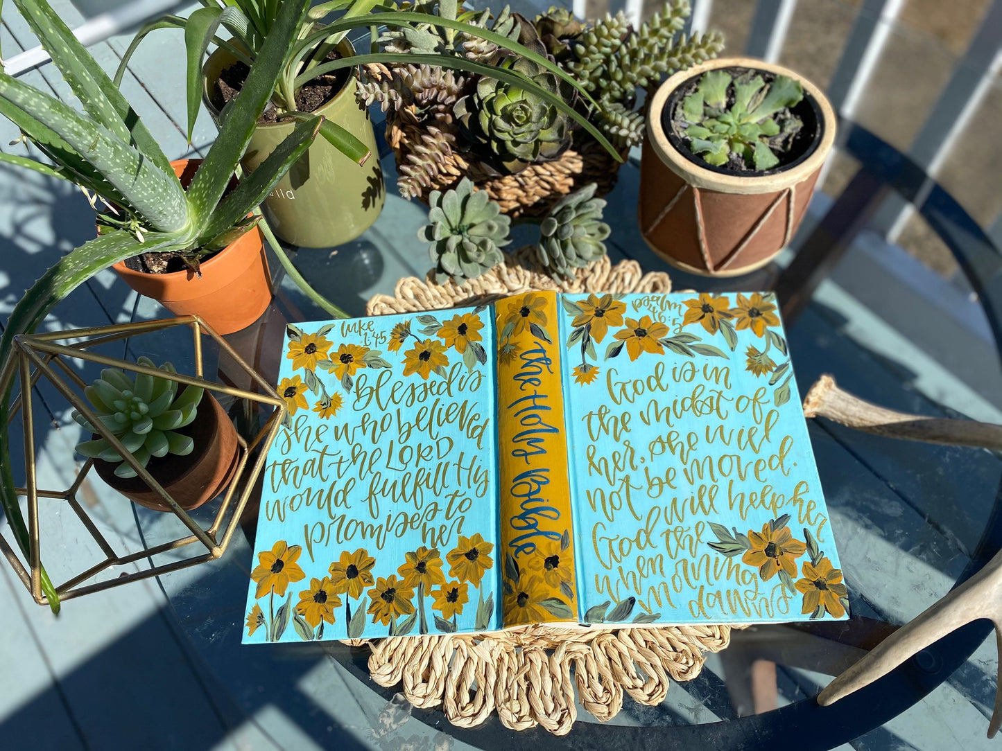 The Lindsey Bible | Hand Painted Journaling Bible