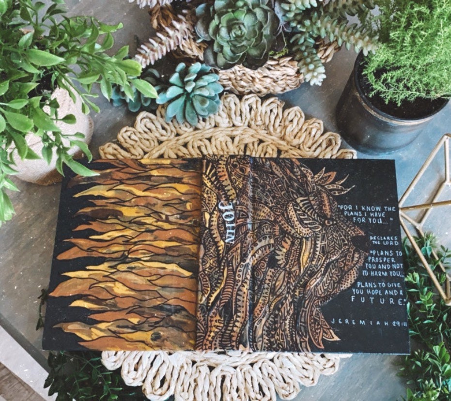 The Ryan Bible | Hand Painted Journaling Bible