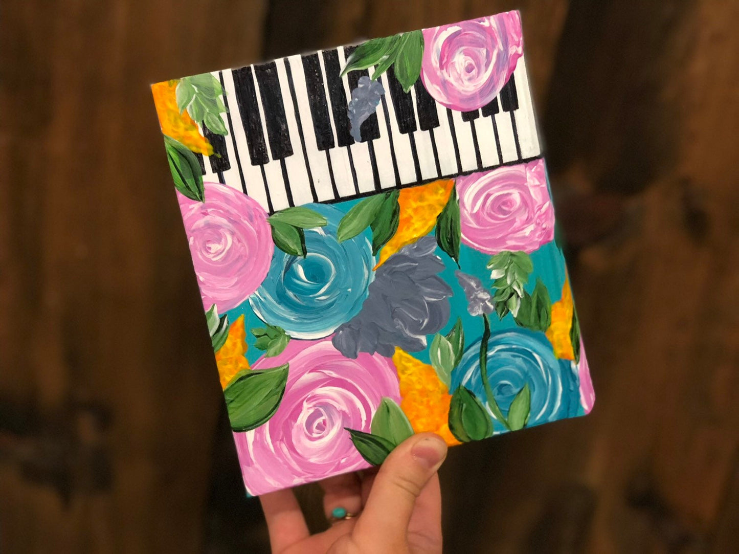 The Laura Bible // Custom Handpainted Bible // ESV Journaling Bible // Piano Keys Desigb