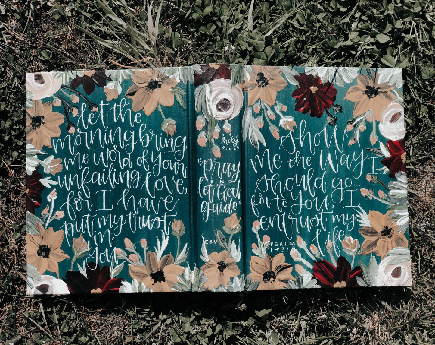 The Jeanette Bible | Hand Painted Customizable Custom ESV Journaling Bible | Floral