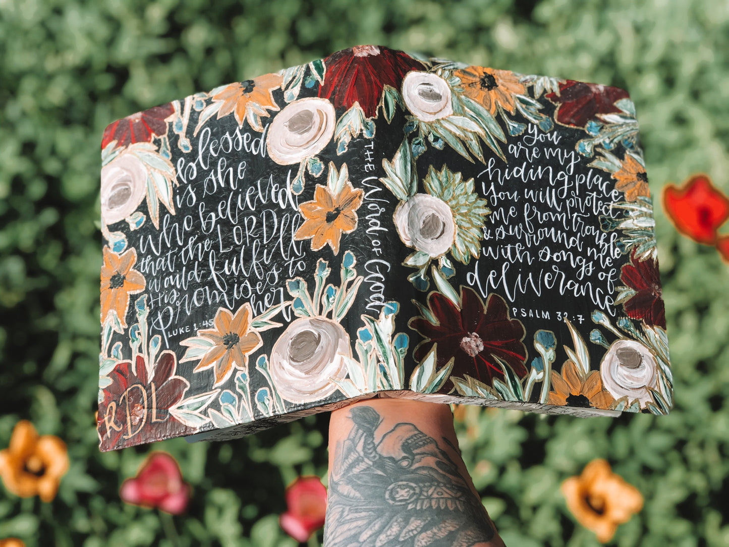 The Jeanette Bible | Hand Painted Customizable Custom ESV Journaling Bible | Floral