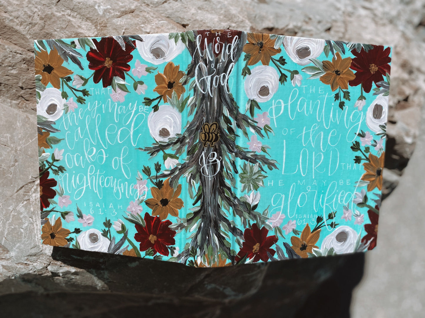 The Jeanette Bible | Hand Painted Customizable Custom ESV Journaling Bible | Floral