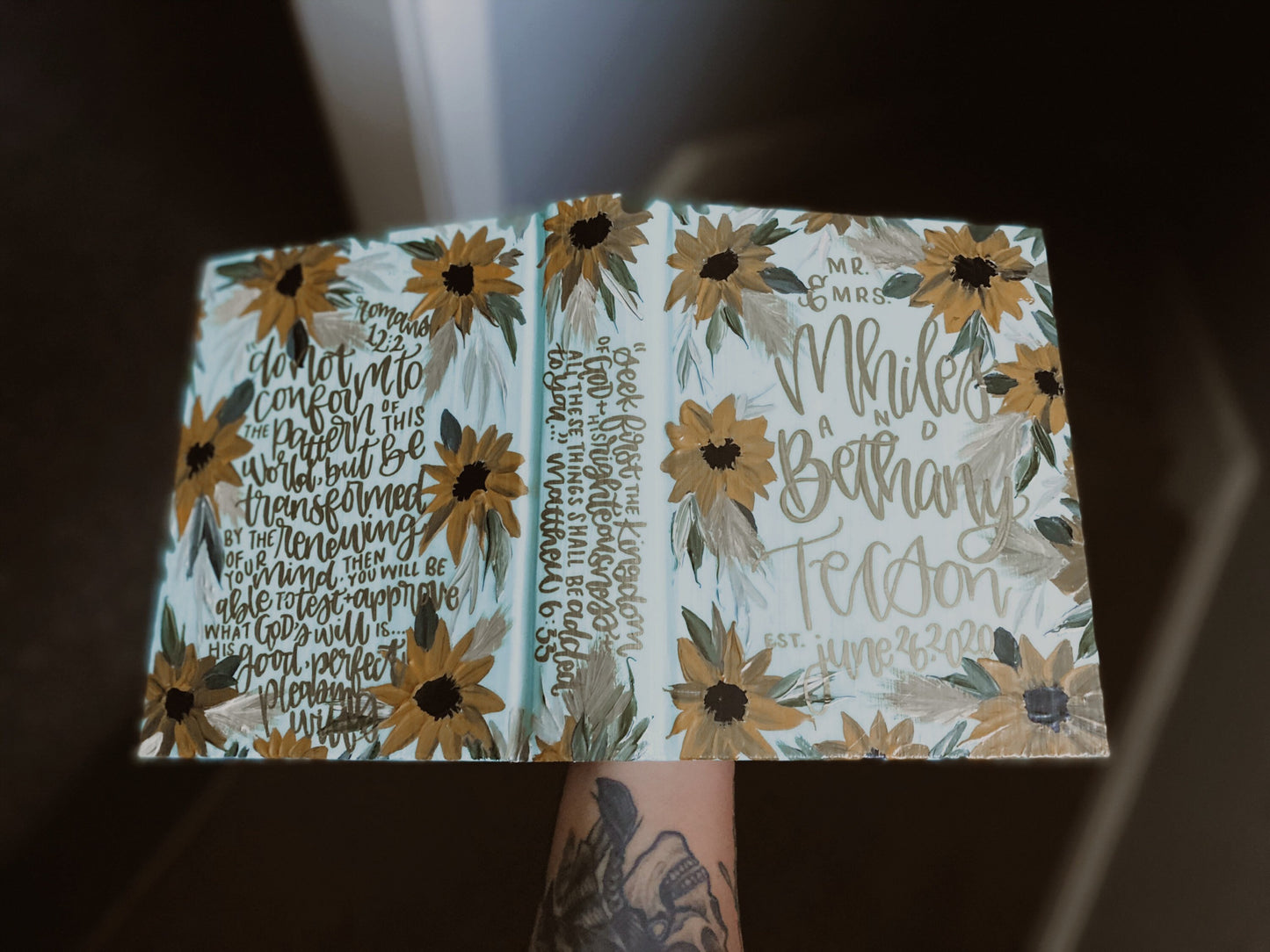 The Stephanie Bible // ESV Journaling Bible // Close-Up Sunflower Theme