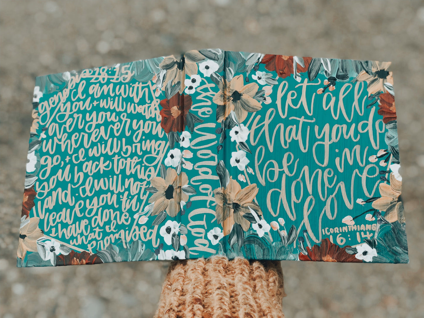 The Jeanette Bible | Hand Painted Customizable Custom ESV Journaling Bible | Floral