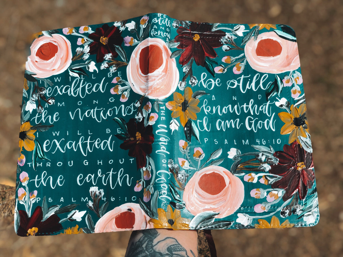 The Jeanette Bible | Hand Painted Customizable Custom ESV Journaling Bible | Floral