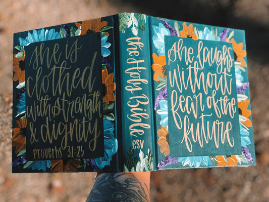 The Sarah Bible // Hand Painted // Landscape // ESV Journaling