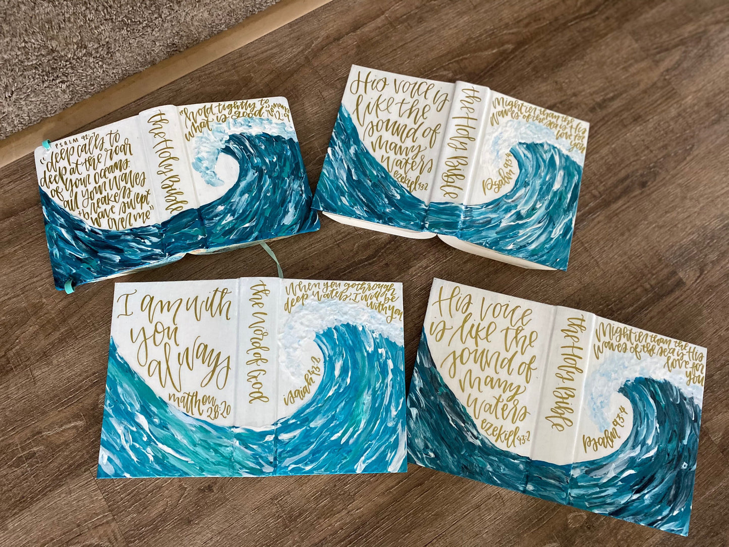 The Maureen Bible | Hand Painted ESV Journaling Bible | Ocean Wave Bible | Beachy Theme