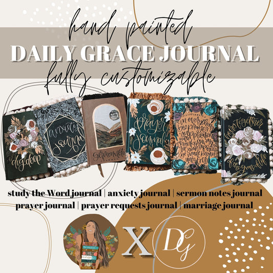 Hand Painted Daily Grace Co. Journals | Fully Customizable